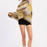 OVERSIZED KNIT STRIPED SWEATER