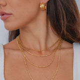 Gina Gold Plated Hammered Hoop Earrings