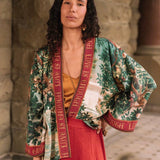 Wildheart Pixie Duster Crop Kimono w/ Unicorn & Castle