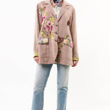 Sudden Sensation Blazer | Pink Jacket | Embroidered Jacket