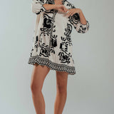 Floral Tassel Tie Tiered Dress