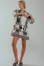 Floral Tassel Tie Tiered Dress