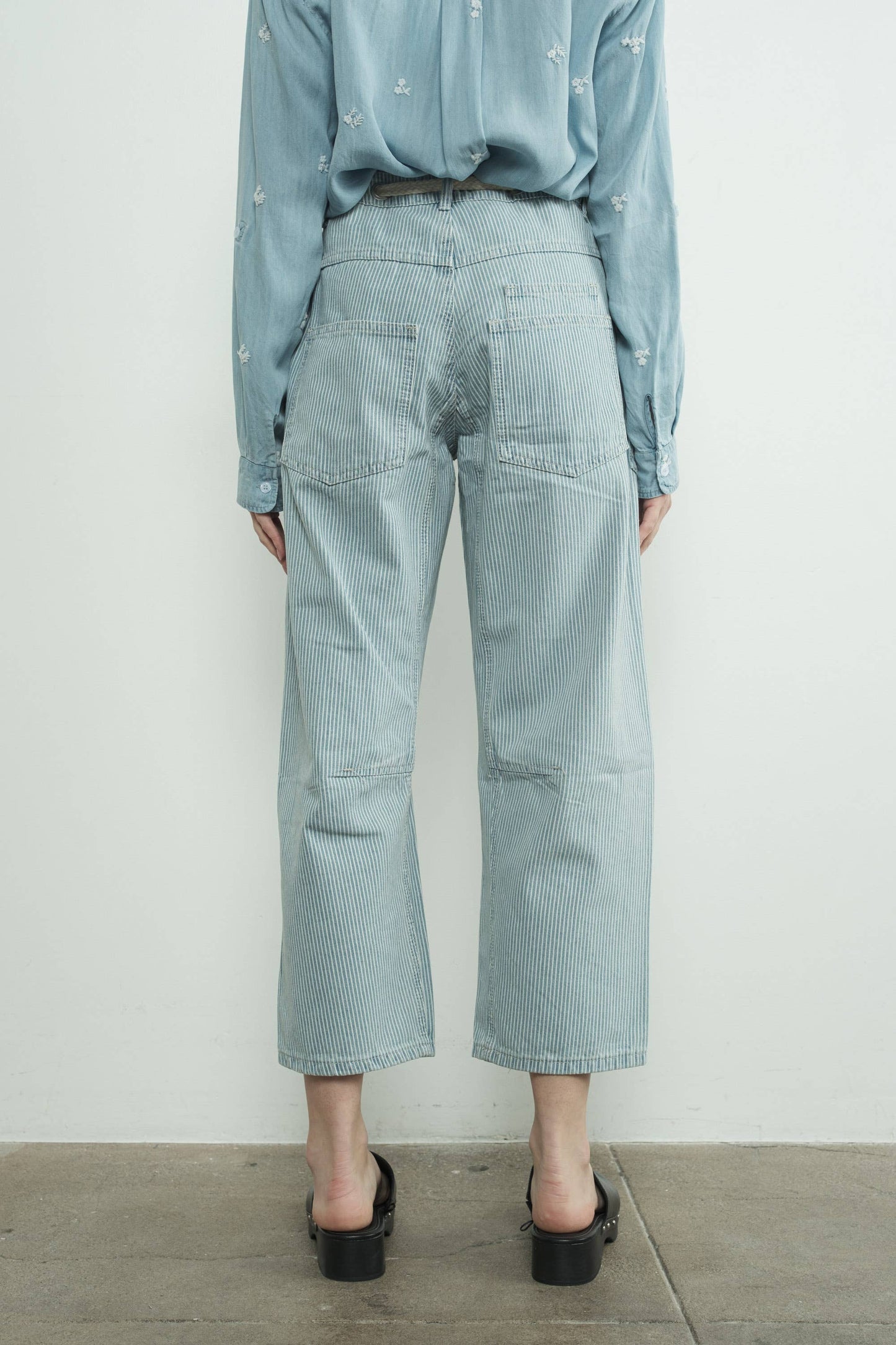 Barrel Denim Pants w/ Drawstring Waist