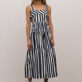 Ruffled Striped Midi Dress