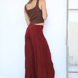 B3690-ASIS WIDE LEG PANTS WITH V YOKE WAIST BAND