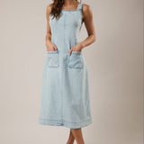 DENIM JUMPER MIDI DRESS