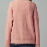 Relaxed Waffle Knit High Neck Sweater