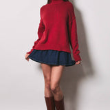 MOCK NECK KNIT SWEATER TOP