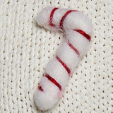 Holiday Applique Button Front Cropped Knit Cardigan Sweater