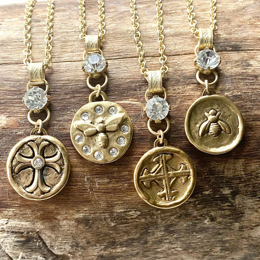 Coin Medallion Charm Necklace