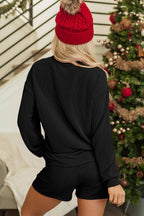 "MERRY" Long Sleeve & Shorts Set