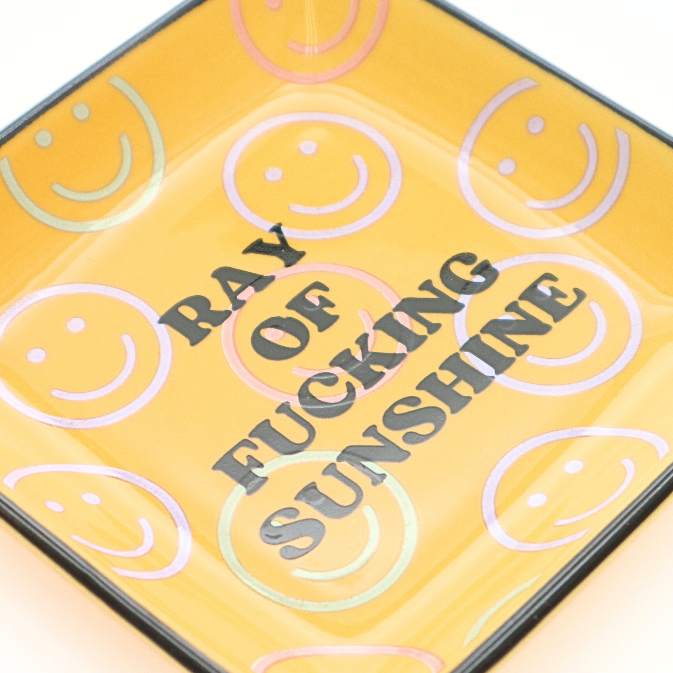 "Ray of Fucking Sunshine" W/ Smiley Faces Trinket Tray