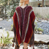 Western Colorful Crochet Patterned Ruana - The Original!