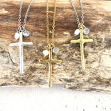 Cross and Pearl Necklace