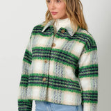 60367 Plaid Printed Jacket