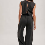 Drawstring Waist Sleeveless Jumpsuit