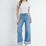 Cuffed Palazzo Jeans