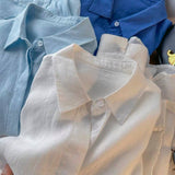 Cotton linen blend button down shirt