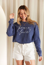 "PEACE AND LOVE" Graphic Sweatshirt