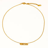 Yveline 18K Gold Non-Tarnish Bar Pendant Necklace