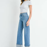 Cuffed Palazzo Jeans