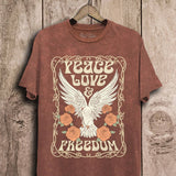 "Peace Love Freedom" Graphic Tee
