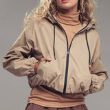 Matte Drawstring Hooded Everyday Jacket