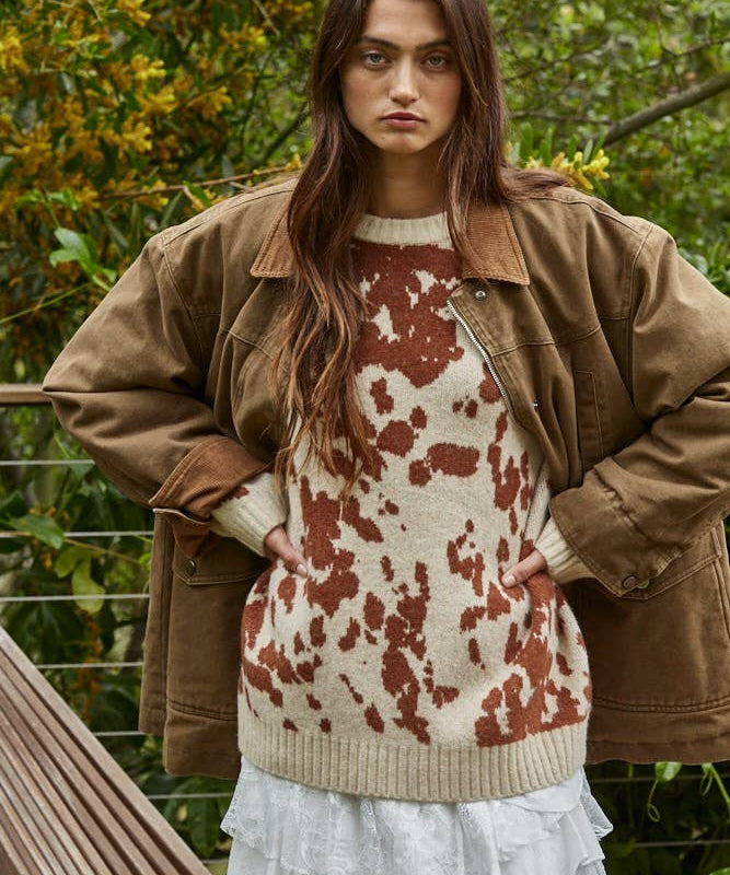 Cotton Collared Brown Denim Jacket