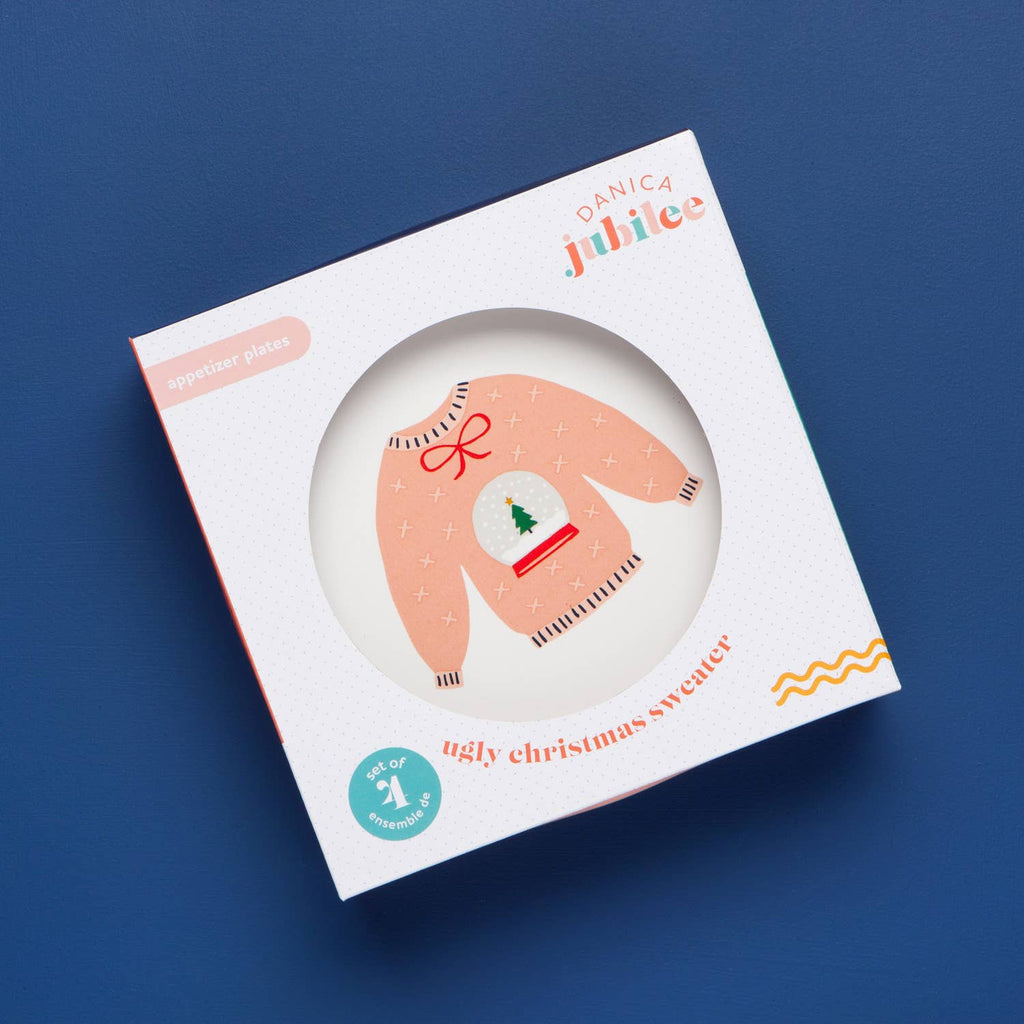 Ugly Christmas Sweater Appetizer Plates