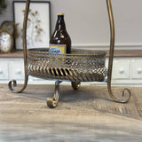 Vintage 2-Tier Metal Bar Cart Stand