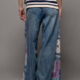 Paisley Bandana Print Denim Jeans