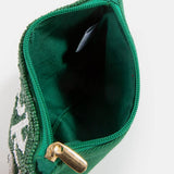 Book Person Green Beaded Coin Purse