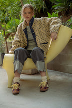 Button Front Polka Dot Sherpa Jacket