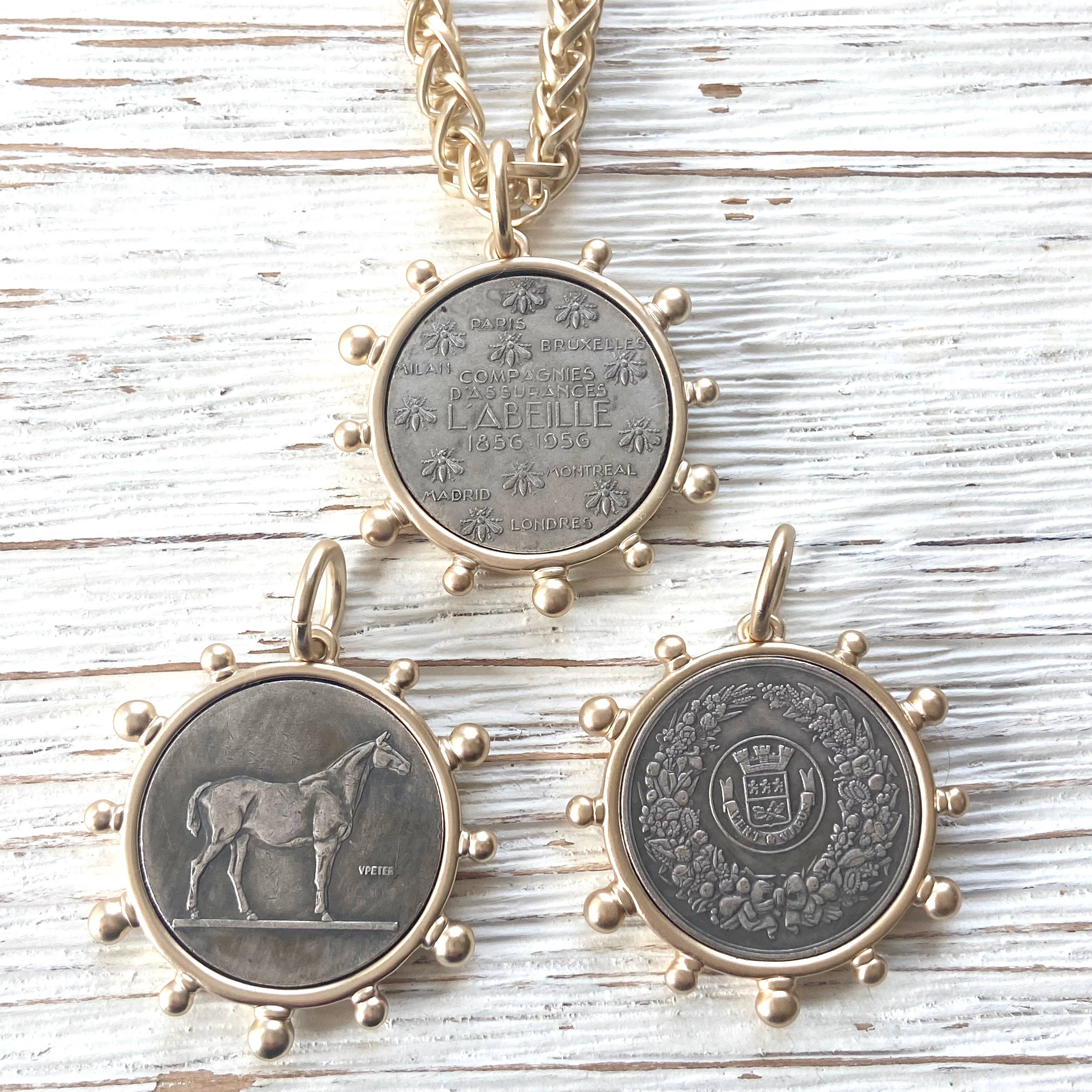 Matte Gold Coin Necklace