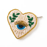 Manku Beaded Heart Zippered Coin Purse Pouch