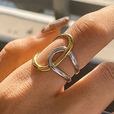 Lior 18K Gold Non-Tarnish Abstract Two Tone Ring