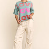 Garment-Wash Love Graphic Tee