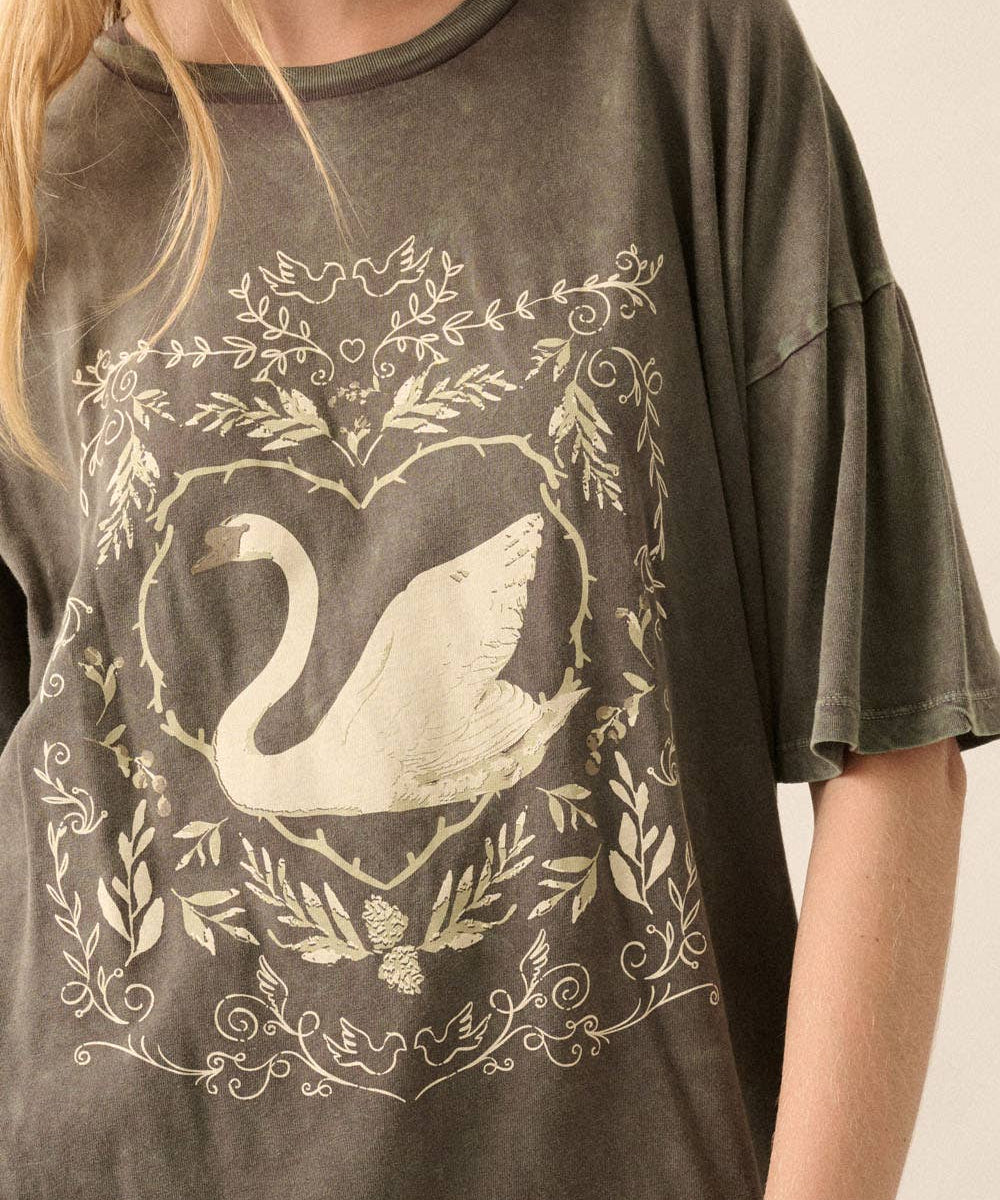 Ornate Swan Graphic Tee