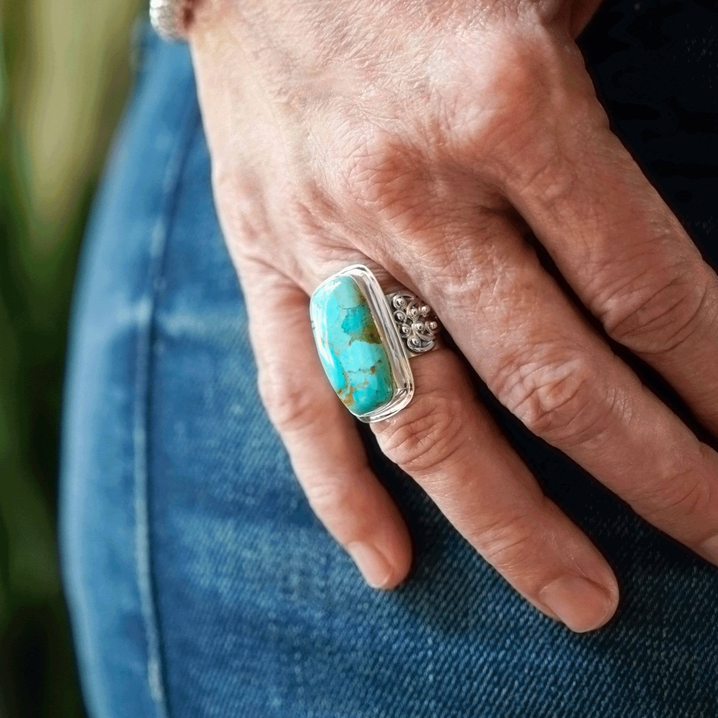 Compressed Mojave Turquoise Ring