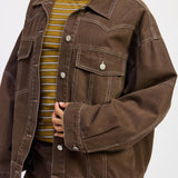 OVERSIZED TWILL BUTTON UP JACKET