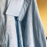 Cotton linen blend button down shirt