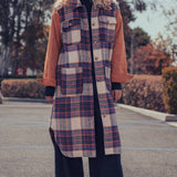 Plaid Patchwork Longline Coat