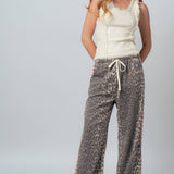 Leopard Print Heart Side Stripe Lounge Pants