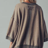 Oversized Seam Detail Pullover Top