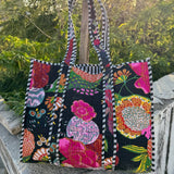 Tropical Print Cotton Tote Bag