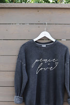 "PEACE AND LOVE" Graphic Sweatshirt