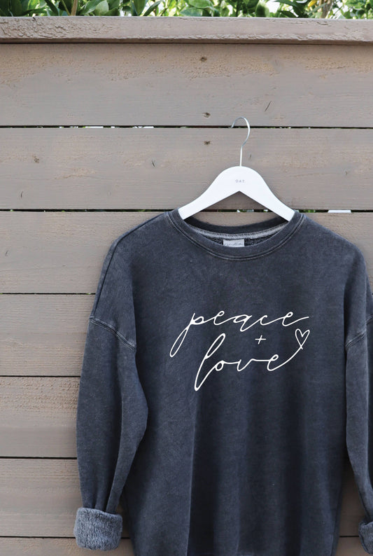 "PEACE AND LOVE" Graphic Sweatshirt