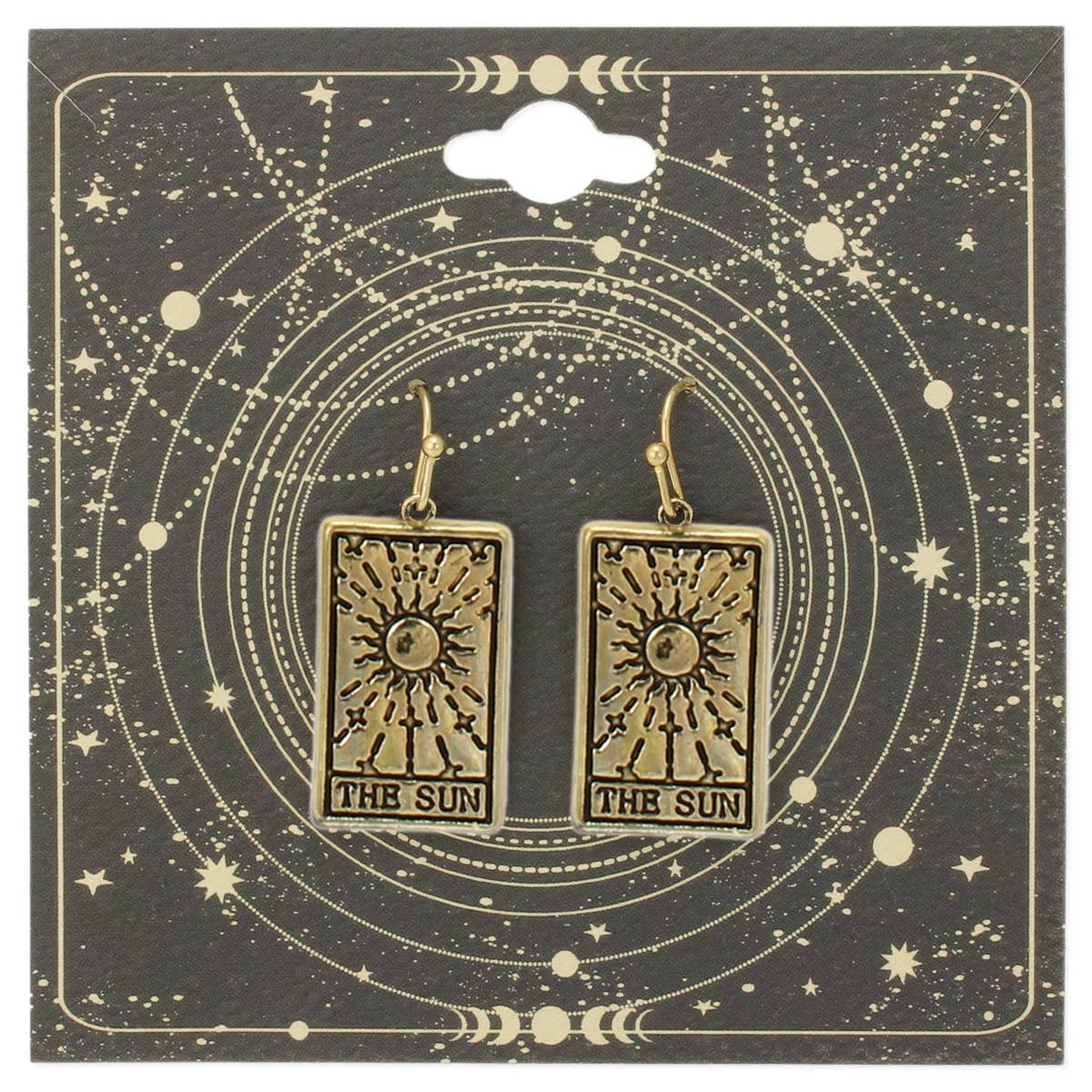 Major Arcana Gold Sun Tarot Earrings