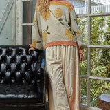 Orange Print Sweater