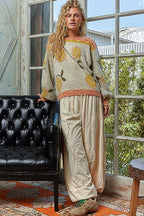 Orange Print Sweater